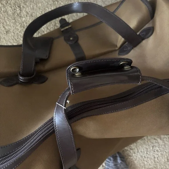 Vintage Polo Ralph Lauren Luggage Coated Canvas & Leather Duffel‎ Bag Wheeled - Picture 6 of 12